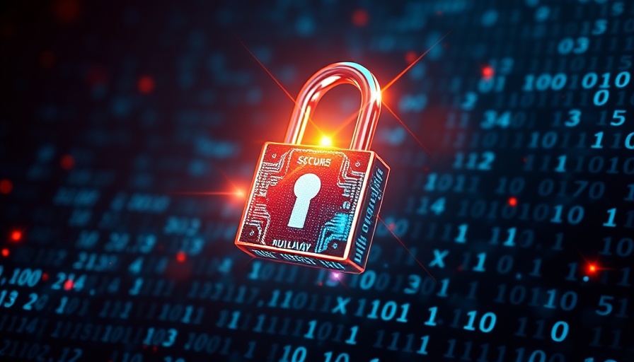 ZoraSafe app concept: digital padlock over binary code for senior protection.