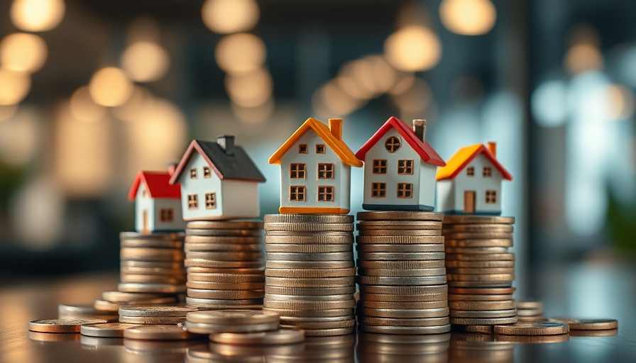 Miniature houses on coins illustrating property prices in Northern Powerhouses.