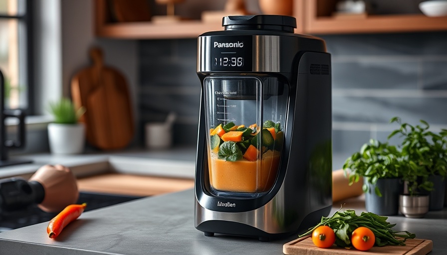 Panasonic Soup Maker Features highlighted in modern kitchen.
