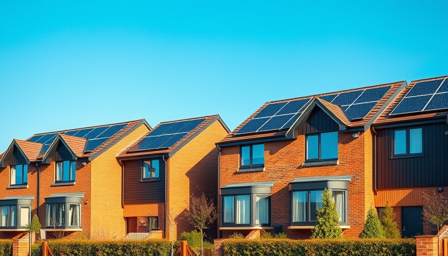Contemporary homes with solar panels showcasing new builds.