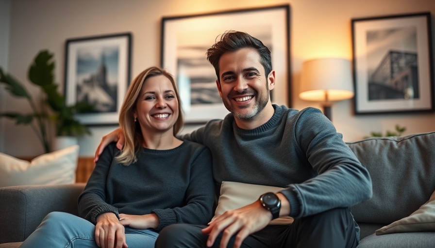 Smiling couple indoors with modern decor, Home & Property Care