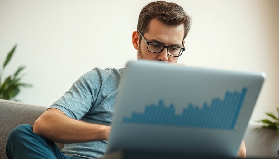 Person analyzing the 18-year property cycle on a laptop screen