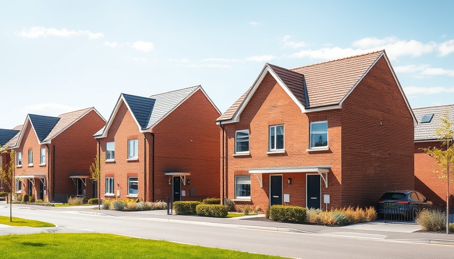 Stamp Duty on New Build Properties: Modern brick homes on a sunny day.
