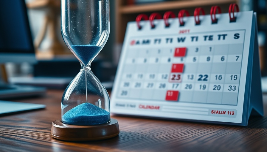 Calendar and hourglass depicting UK property sales urgency.