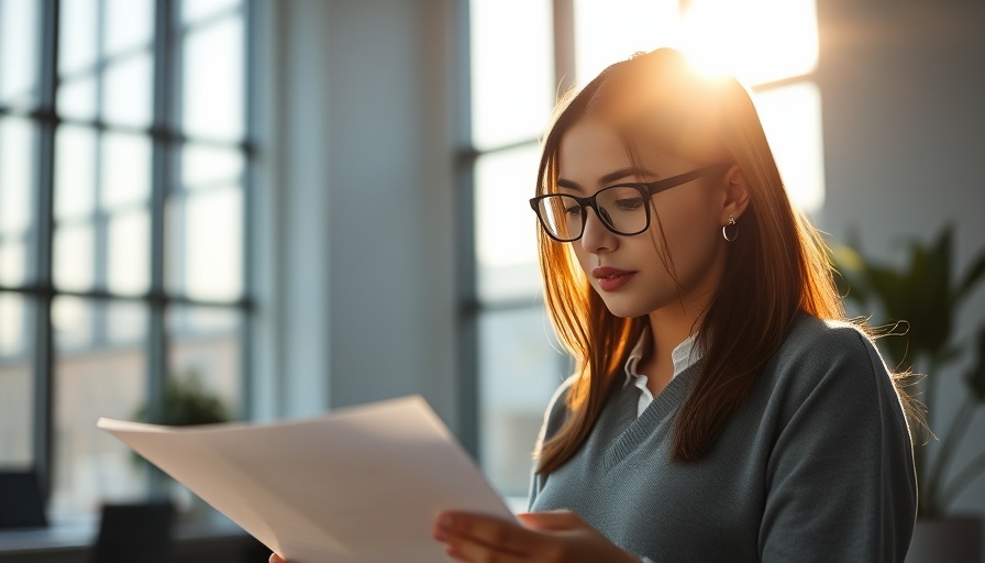Young woman at a desk reviewing documents, related to investment property ownership trends in the UK.