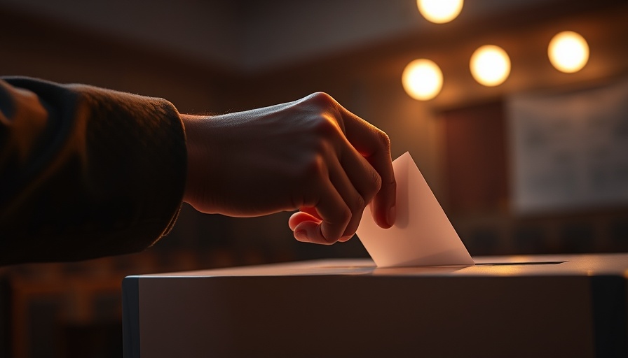 Hand casting vote in London local elections 2025.