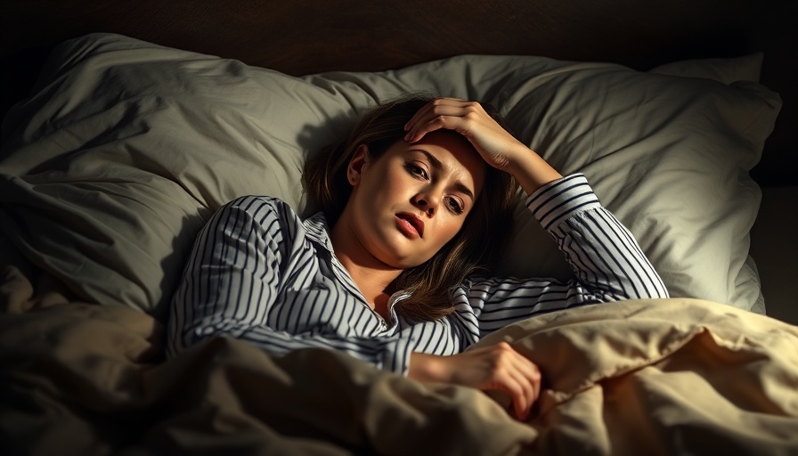 Woman struggling to sleep in hot weather, uncomfortable in bed.