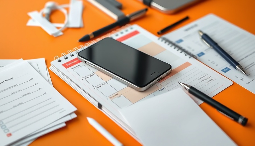 Organized desk with planner and smartphone, best places to sell a phone.