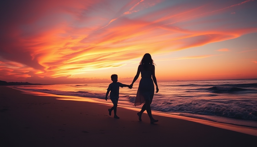 Best Online Life Insurance Companies 2025, mother and child on beach at sunset.