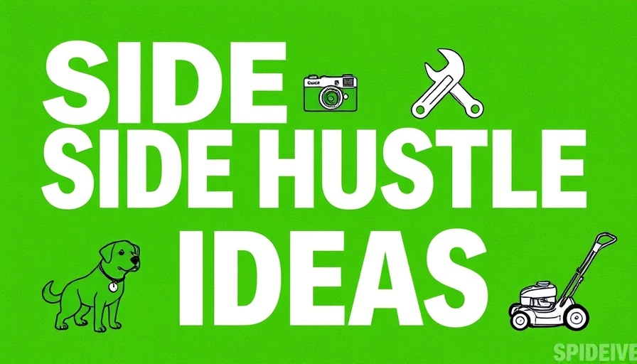 Creative graphic depicting side hustle ideas for earning extra money in 2025.