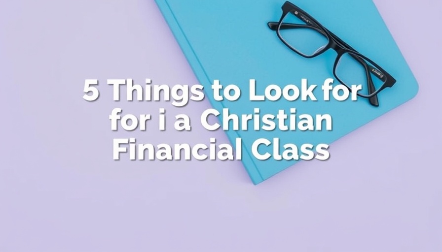Christian financial curriculum tips on a blue notebook with glasses.