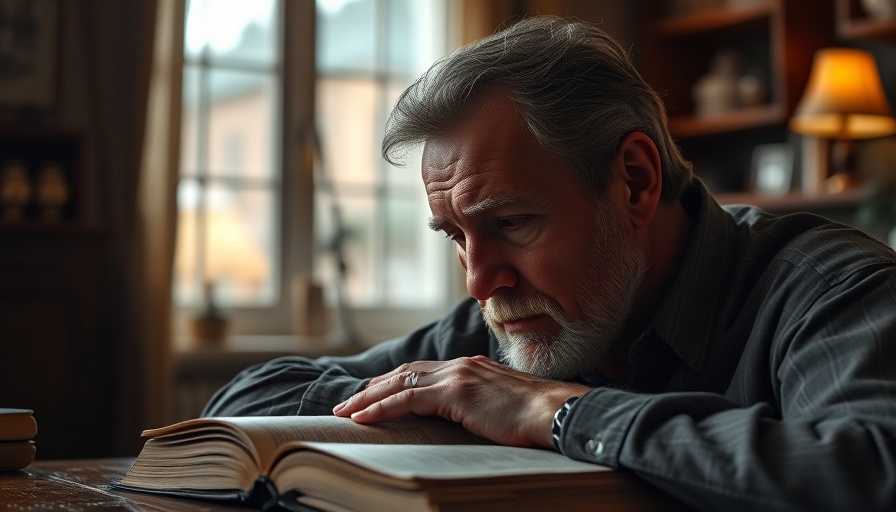 Reflective man contemplating with Bible, pastoral compensation challenges.