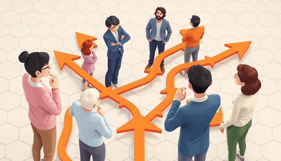 Illustrated people navigating complex pathways symbolizing rethinking the institutional mandate.