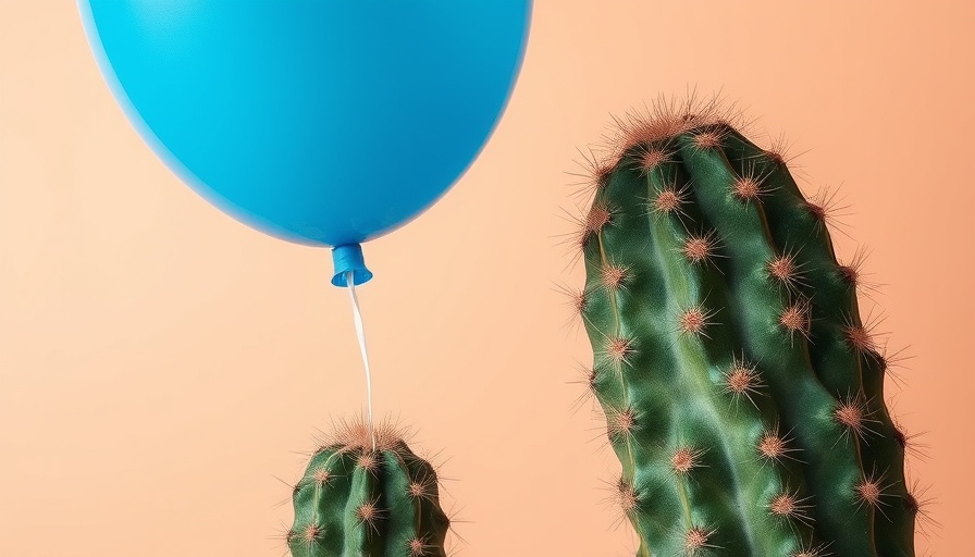 Resilience Is the New Alpha: Balloon near cactus emphasizing tension.
