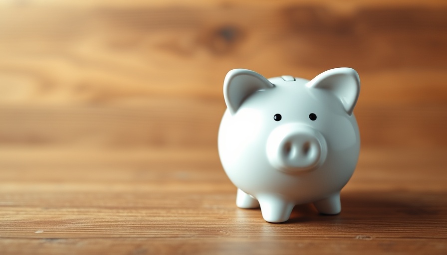 Piggy bank on wooden surface symbolizing financial frugality.
