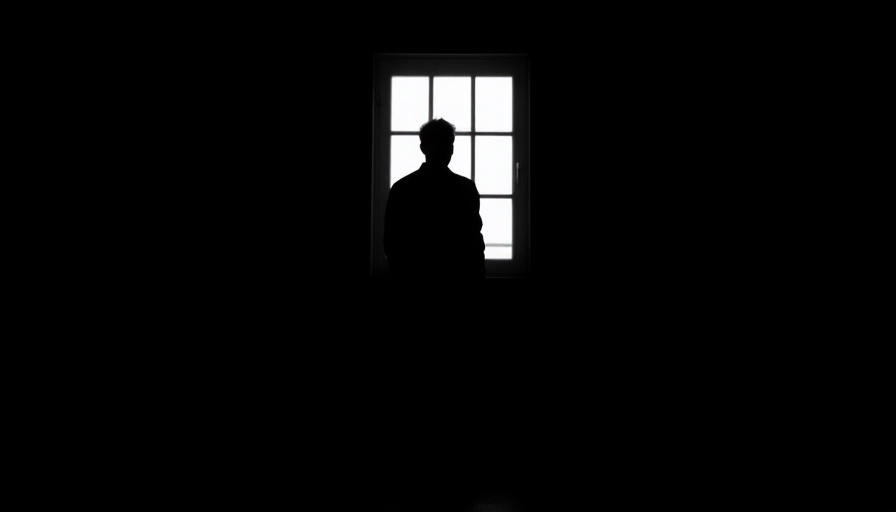 Silhouette looking out a window, contemplating wealth and misery.