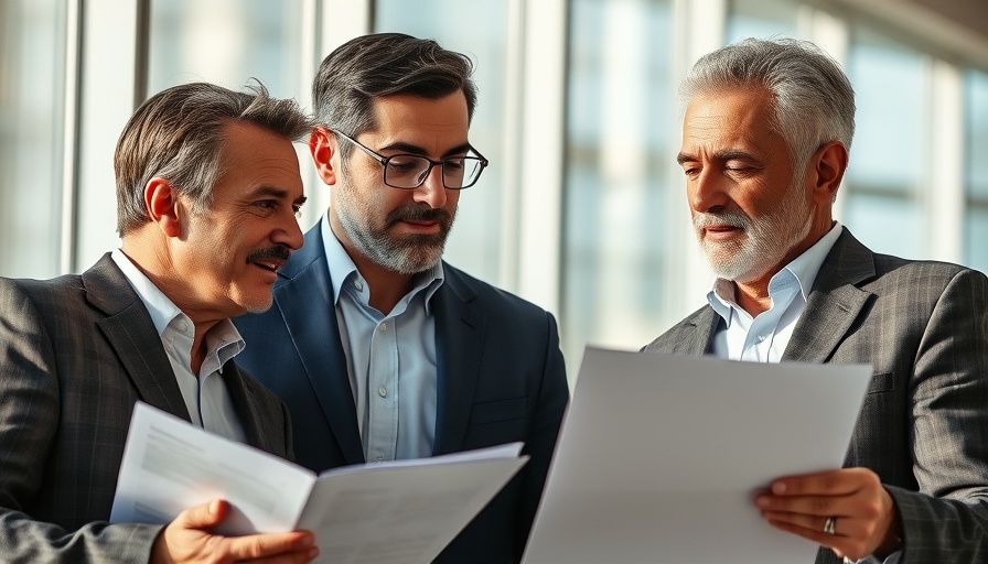Middle-aged professionals discussing investment plans for steady income in 2025.