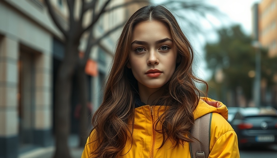 Recraft Stealth AI Model: Woman in urban setting, wavy hair, yellow jacket.
