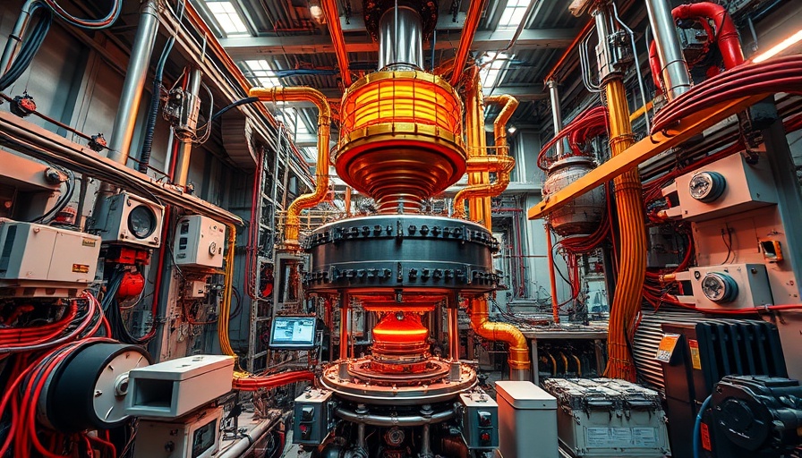 General Fusion reactor machinery in a lab setting, symbolizing technological innovation