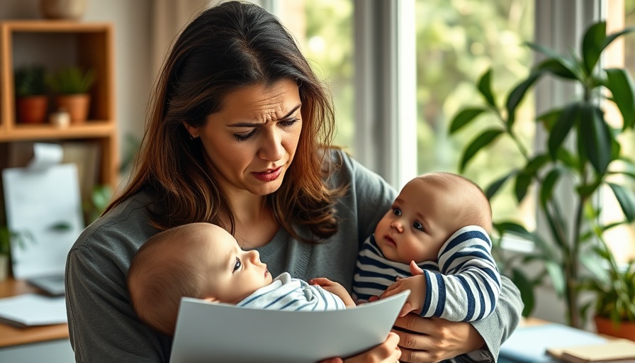 Stressed mother and baby highlight consequences of not paying your credit card.