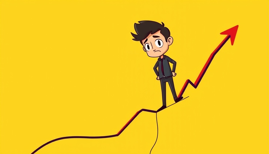 Illustration of market downturn with a person on a graph edge, protect investments.