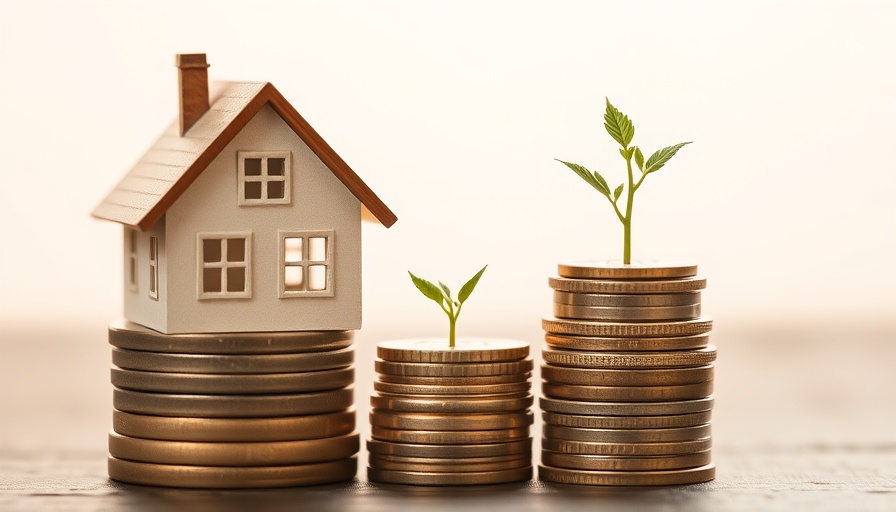 Model house and coin stacks depict down payment assistance options.