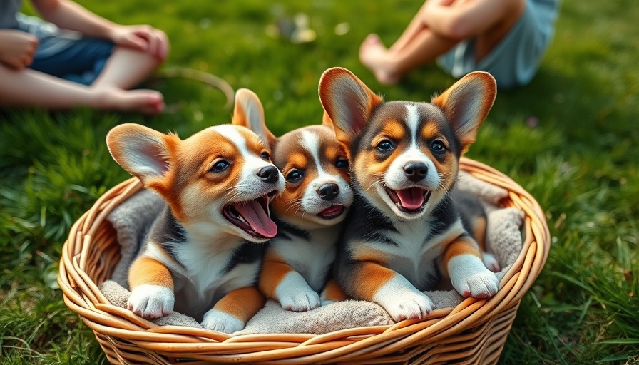 Puppy basket outdoors, perfect side hustle for animal lovers.