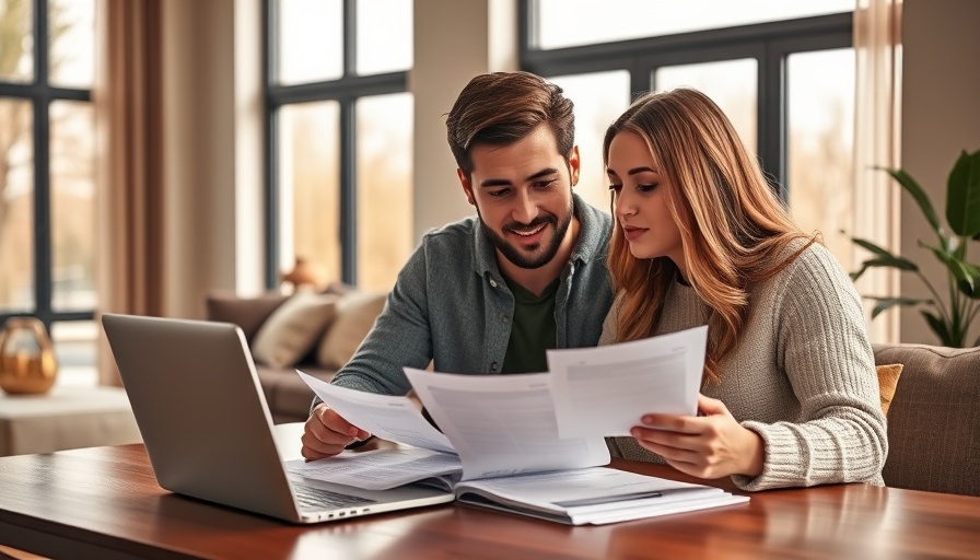 Young couple discussing finances with laptop, ETFs vs. Mutual Funds.