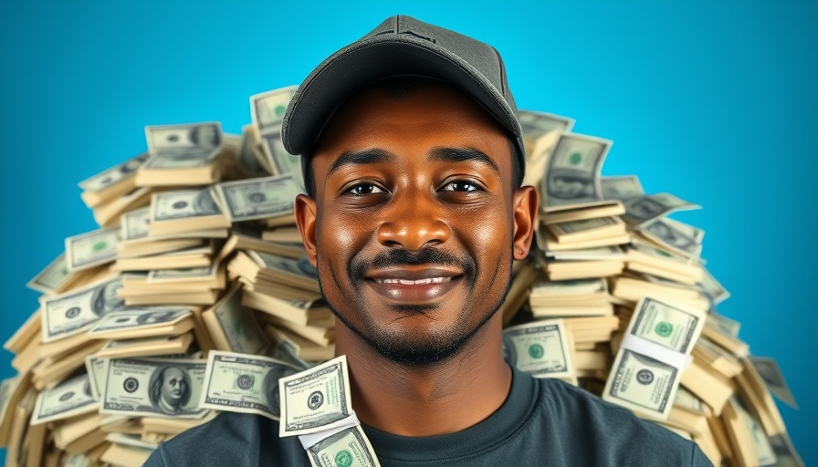 Smiling man with dollar bills representing 'Retire Early Without Withdrawing from Portfolio'.