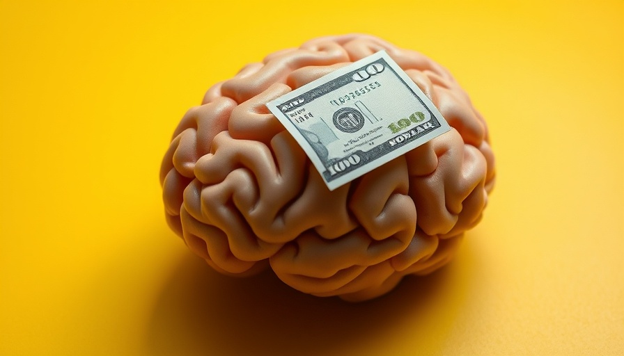 Brain model with dollar bill, symbolizes humanoid robotics startup fundraising.
