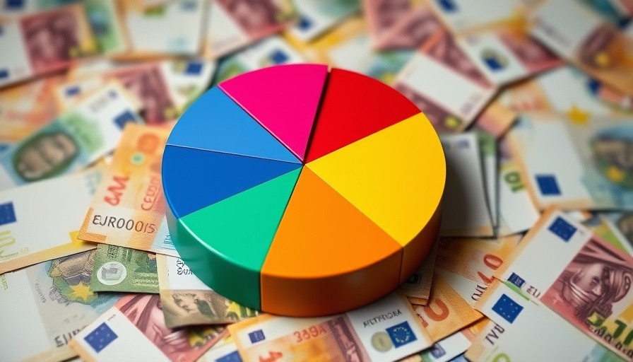 European startup funding rounds pie chart on Euro notes background.