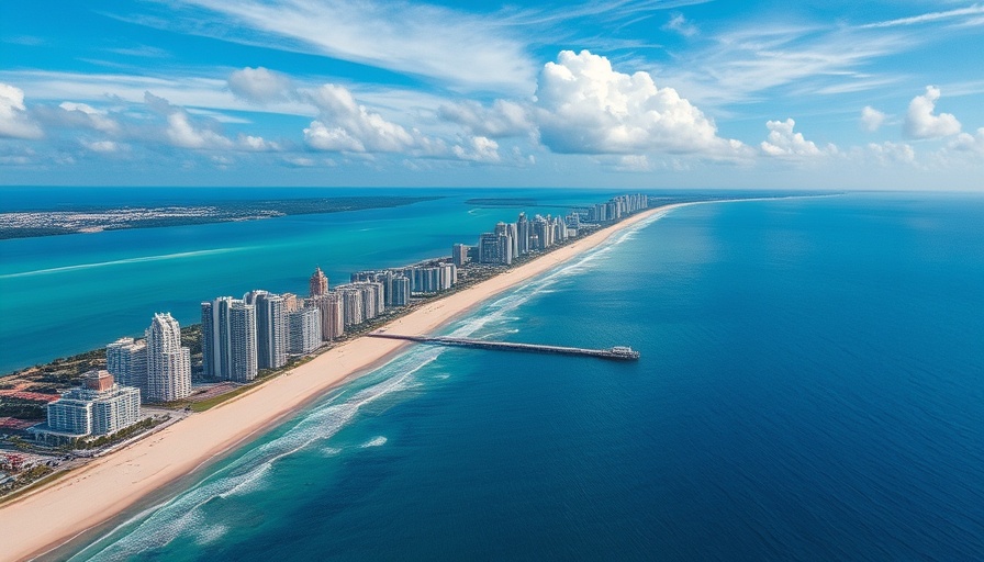 Aerial view of beachfront short-term rental markets under $500K.