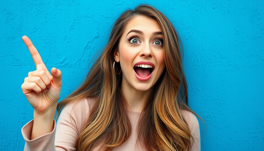 Surprised woman pointing upwards, Simple Path to Wealth concept