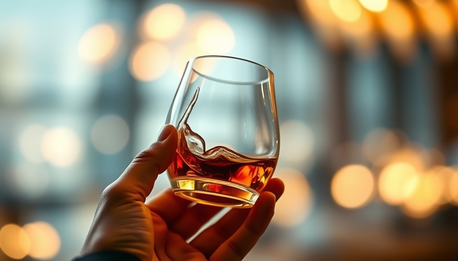 Luxurious hand holding cognac glass, highlighting Moët Hennessy branding.