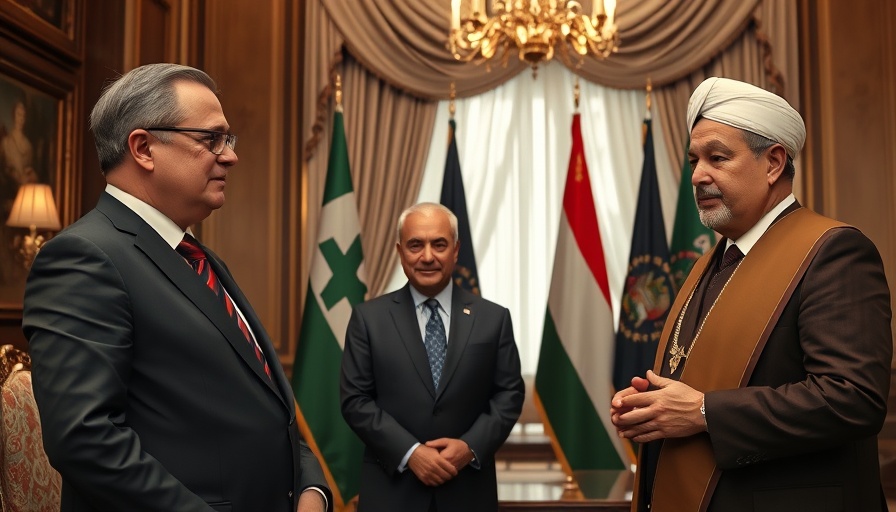 Diplomatic meeting on lifting Syria sanctions, three leaders in formal attire.