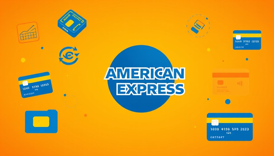 American Express logo with colorful background and card icons