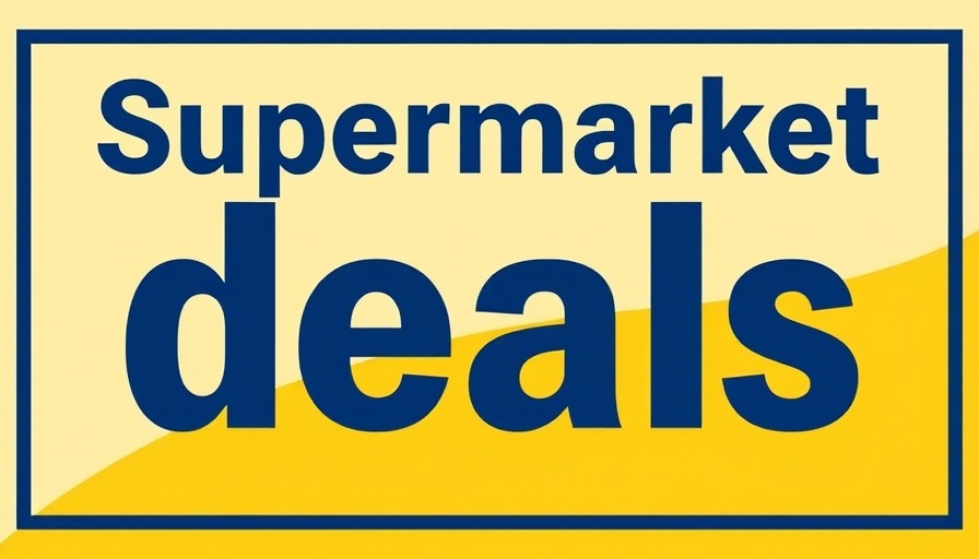 Supermarket deals banner with minimalist design and clean text.