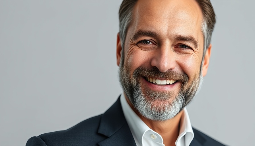 Friendly portrait of a man smiling in a suit.