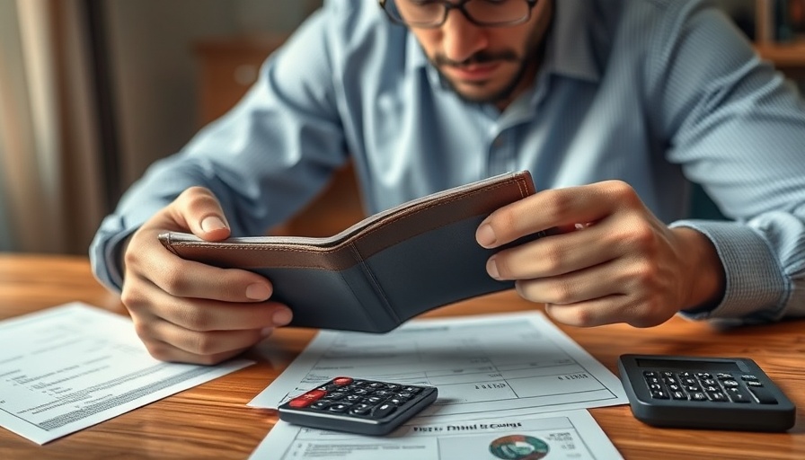 Person checking empty wallet with documents, highlighting funding later life care concerns.