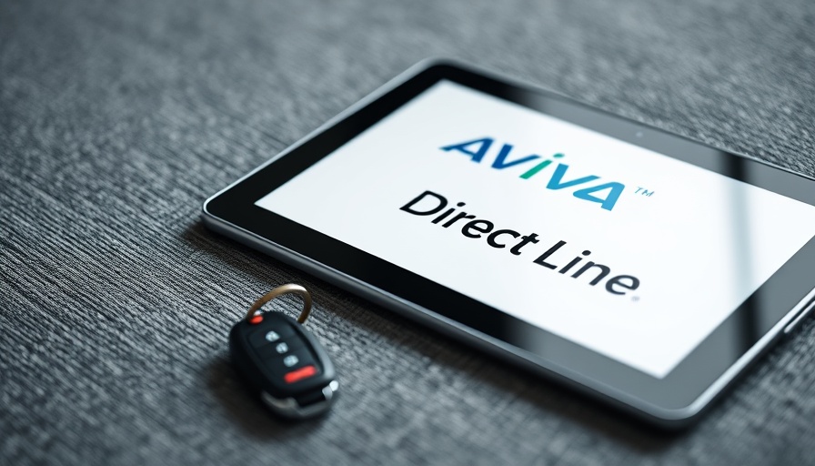 Aviva Direct Line takeover probe depicted with tablet and car keys.