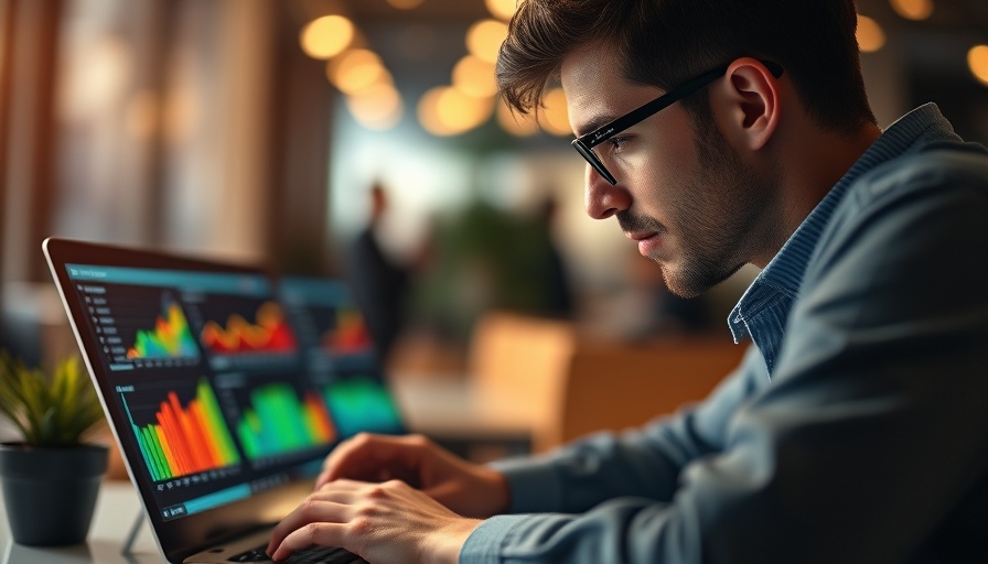 Analyzing data on a laptop for productivity tools in financial institutions.