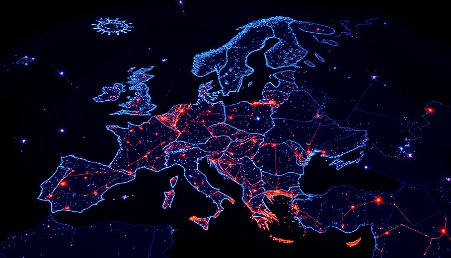 Futuristic image of Europe as a digital transformation leader.