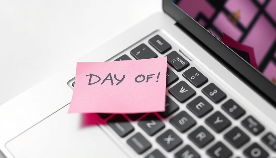 Day off note on laptop depicting four-day work week in financial institutions.