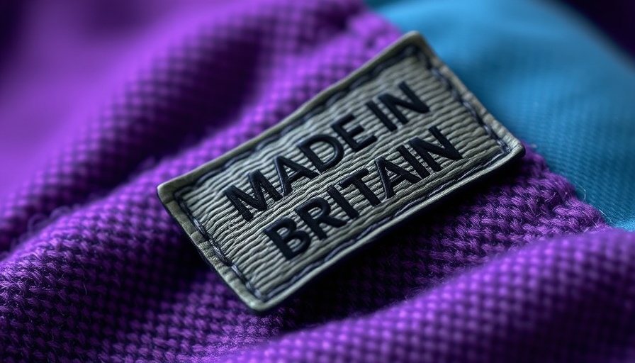 Close-up of Made in Britain trademark on fabric tag.