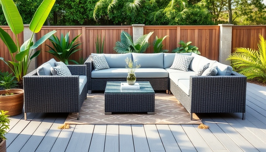 Stylish outdoor patio showcasing composite decking benefits.