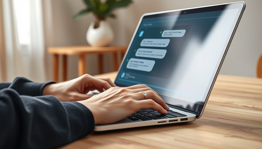 AI chatbot interface on laptop in smart home setting.