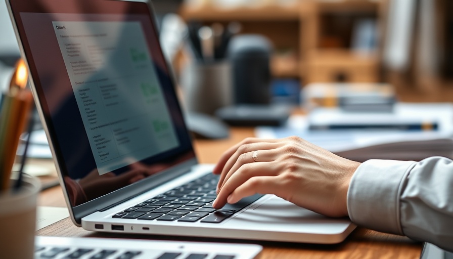 Hands typing on laptop in a professional workspace, protecting business value.