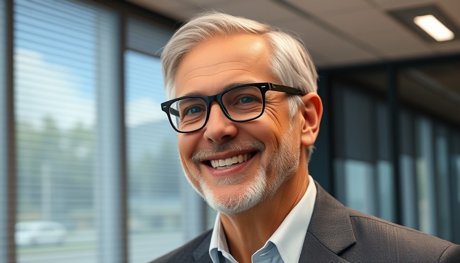 Confident man smiling in office, related to High-LTV mortgages for first-time buyers