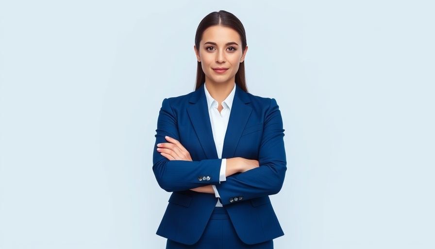 Skipton International new CEO, confident professional woman in blue suit.