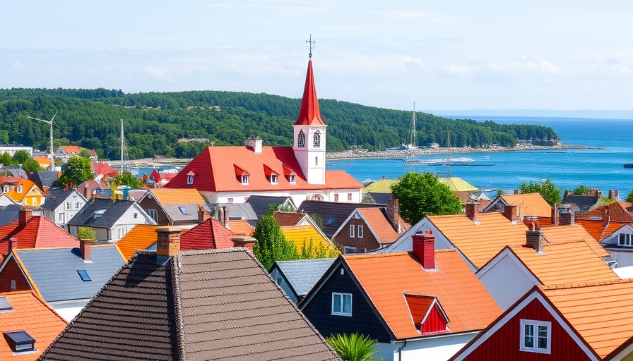 Stanley townscape showcasing British culture with colorful architecture.